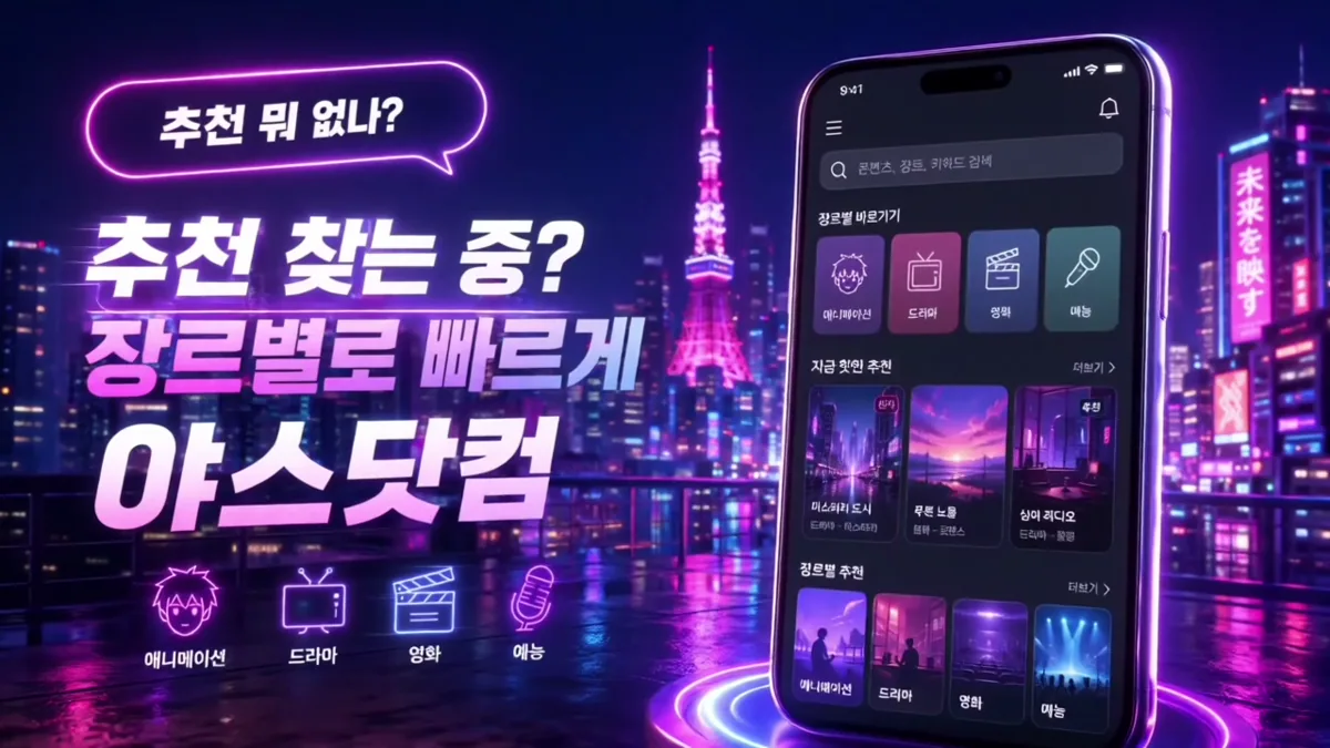 야스닷컴 추천 찾는 중 장르별로 빠르게 안내 영상 썸네일